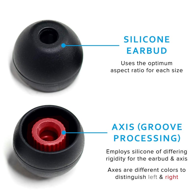 Final Audio Black+Black/Red Silicone Type E Eartips kit with Case and Nozzle Adaptor Compatible with AKG, Audio-Technica, Beats by Dre, Campfire Audio, Empire Ears, Shure, Sony, Westone (Large) - Image 2